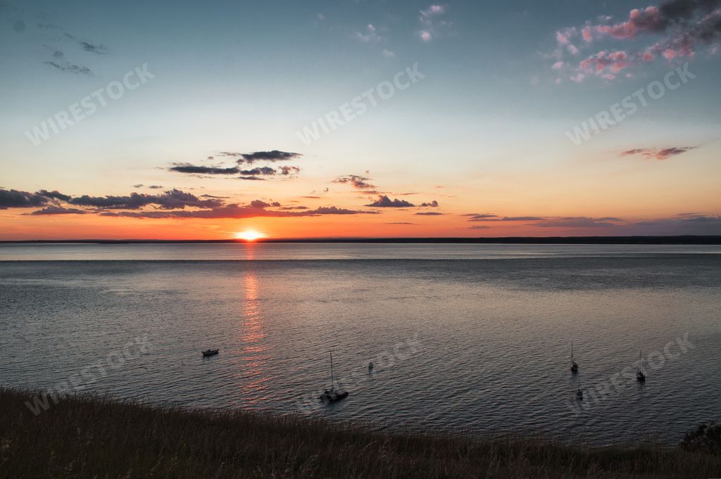 A scenery of Alum Bay on the Isle of Wight in England, the UK