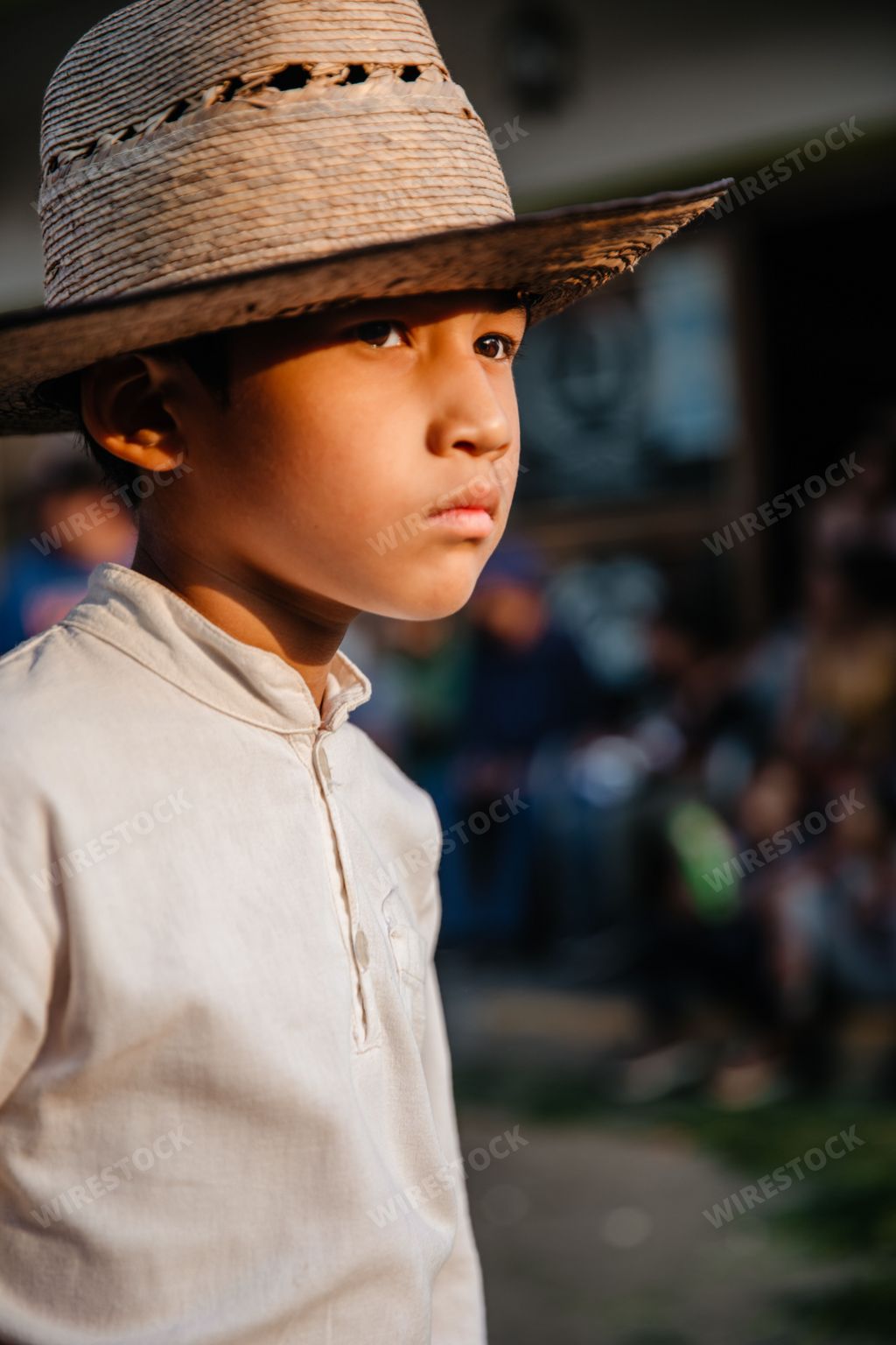 A boy wearing Mexican hat during the annual dancing parade for the city holidays, Tuxpan