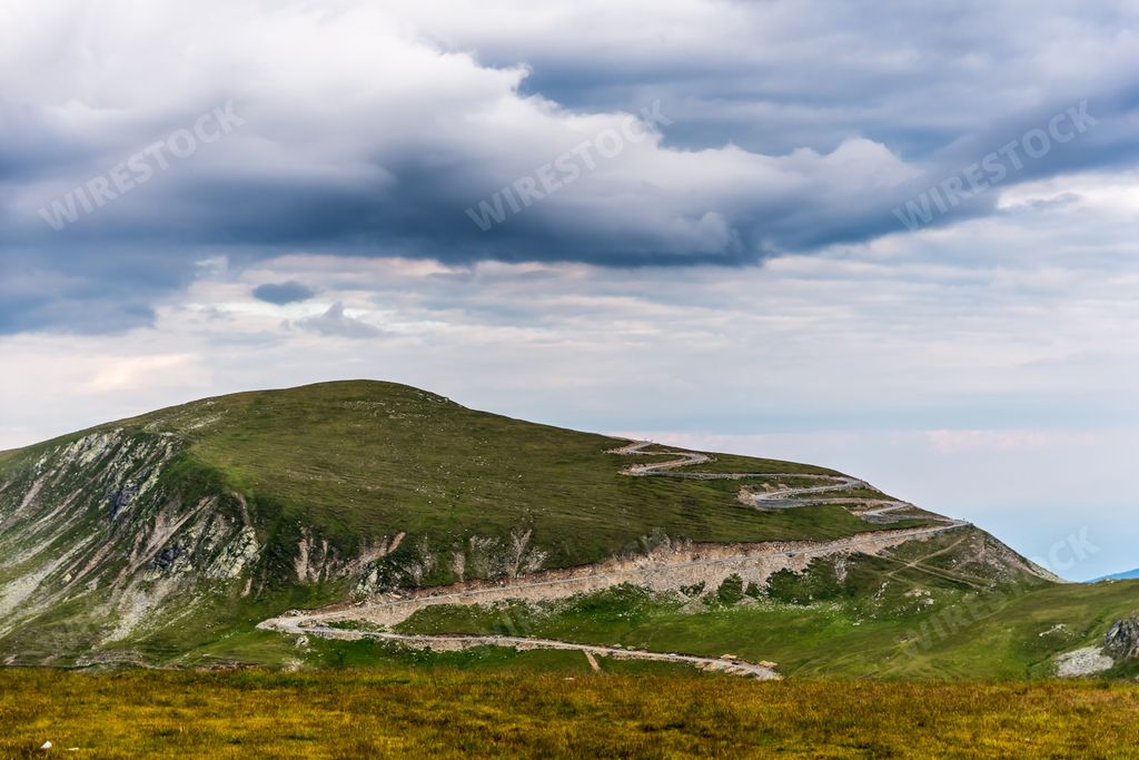 The Transalpina road on a cloudy day in Romania