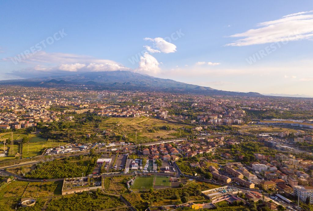 An aerial view of the old town of Catania, Sicily