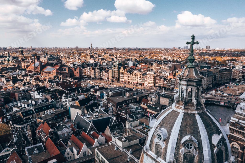 A beautiful view of the Amsterdam cathedral