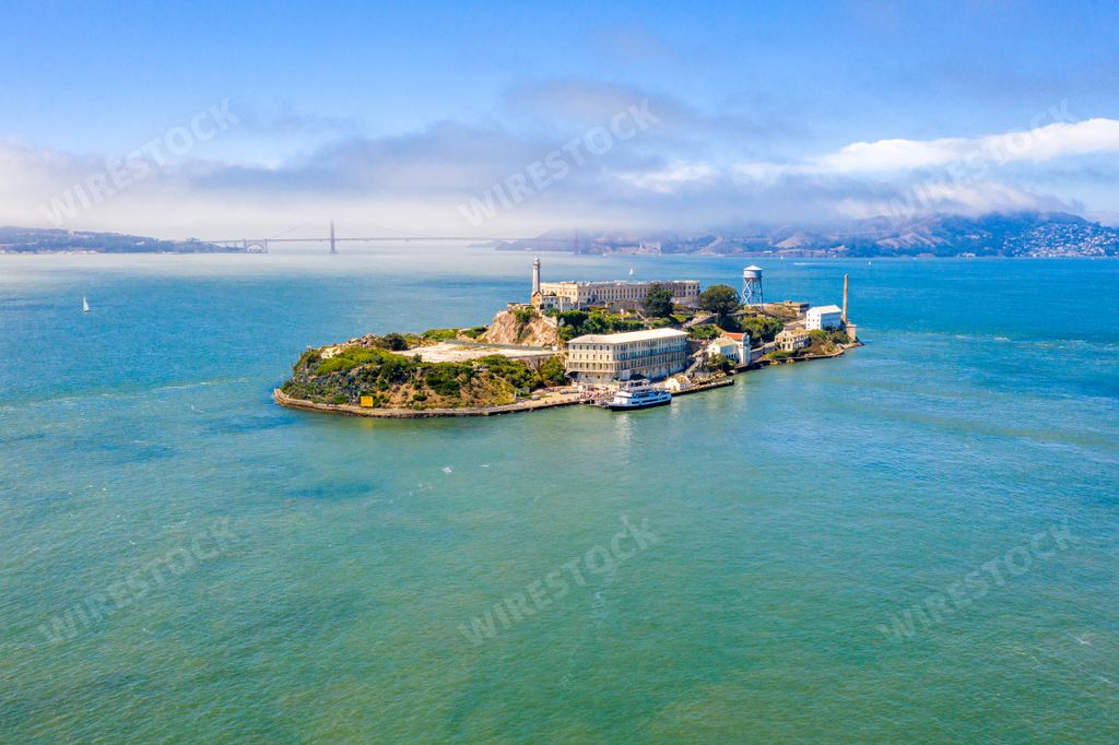 A scenic view of the Alcatraz Island in San Francisco, California, United States of America