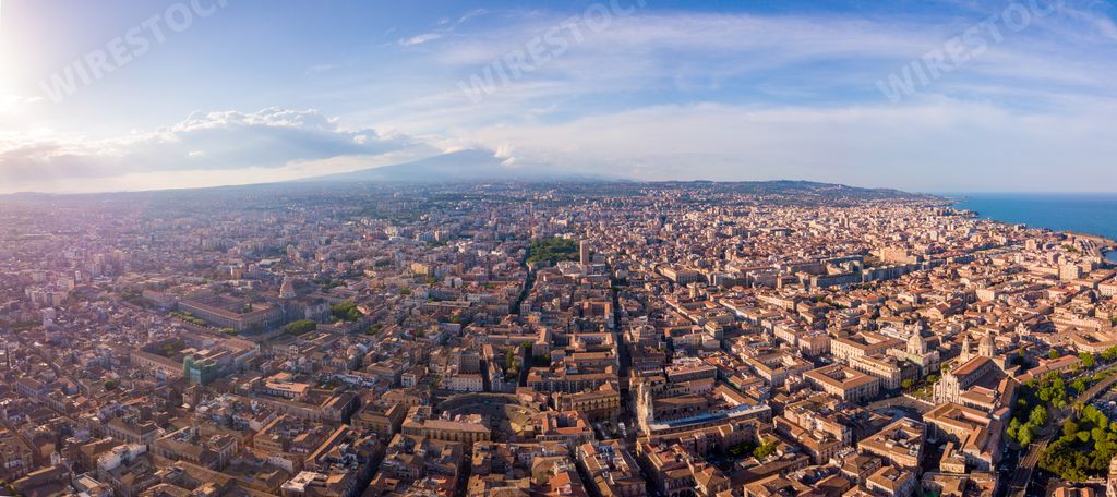An aerial view of the old town of Catania, Sicily