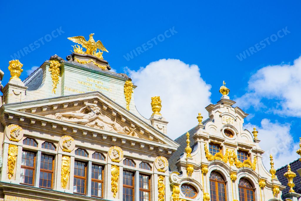 A low angle shot of Grand Place (Grote Markt) squares in Brussels