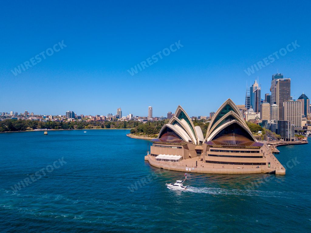 A closeup of Sydney Opera House in Sydney, Australia