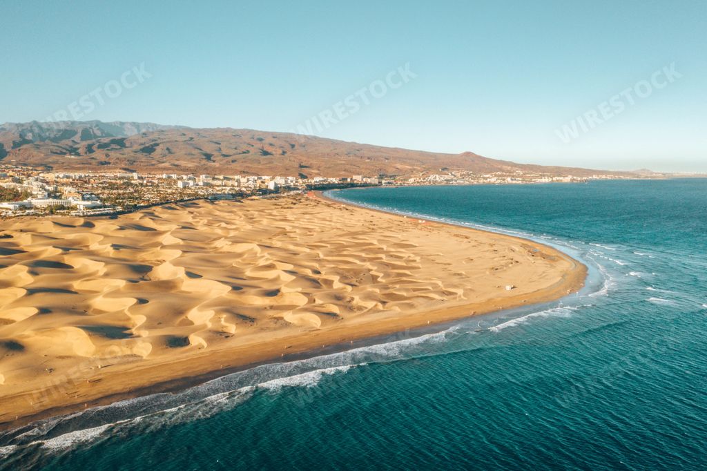An aerial view of the coast of the Canary Islands, Spain