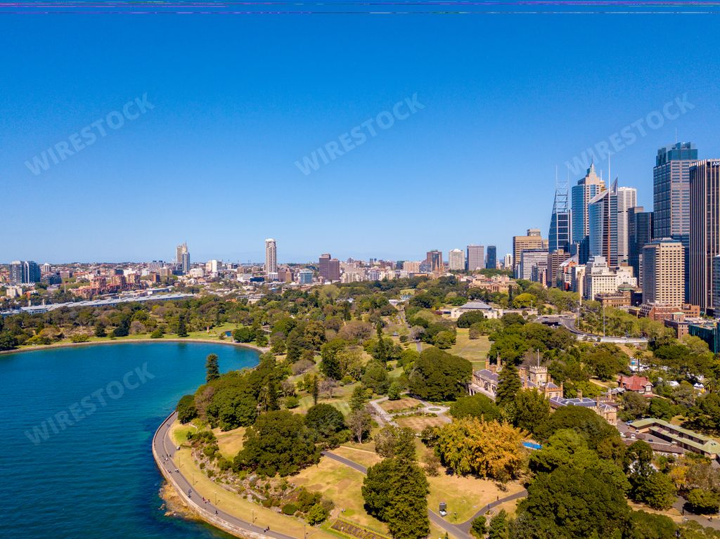 A high angle shot of the cityscape of Sydney, Australia