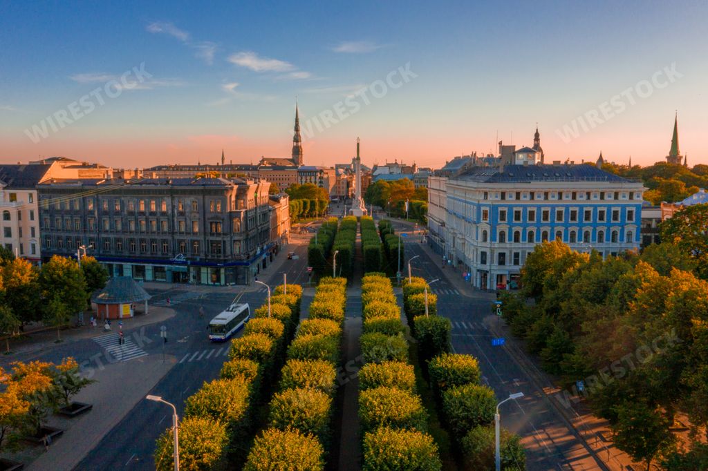 An aerial view of the cathedral of the Nativity of Christ in Riga, Latvia