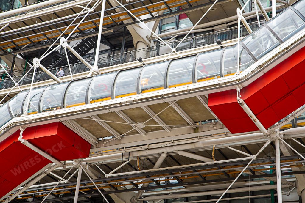 The interior of the Modern art museum Pompidou in Paris