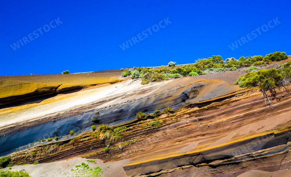 The beautiful layers of Tenerife geology earth with volcanic exemplars