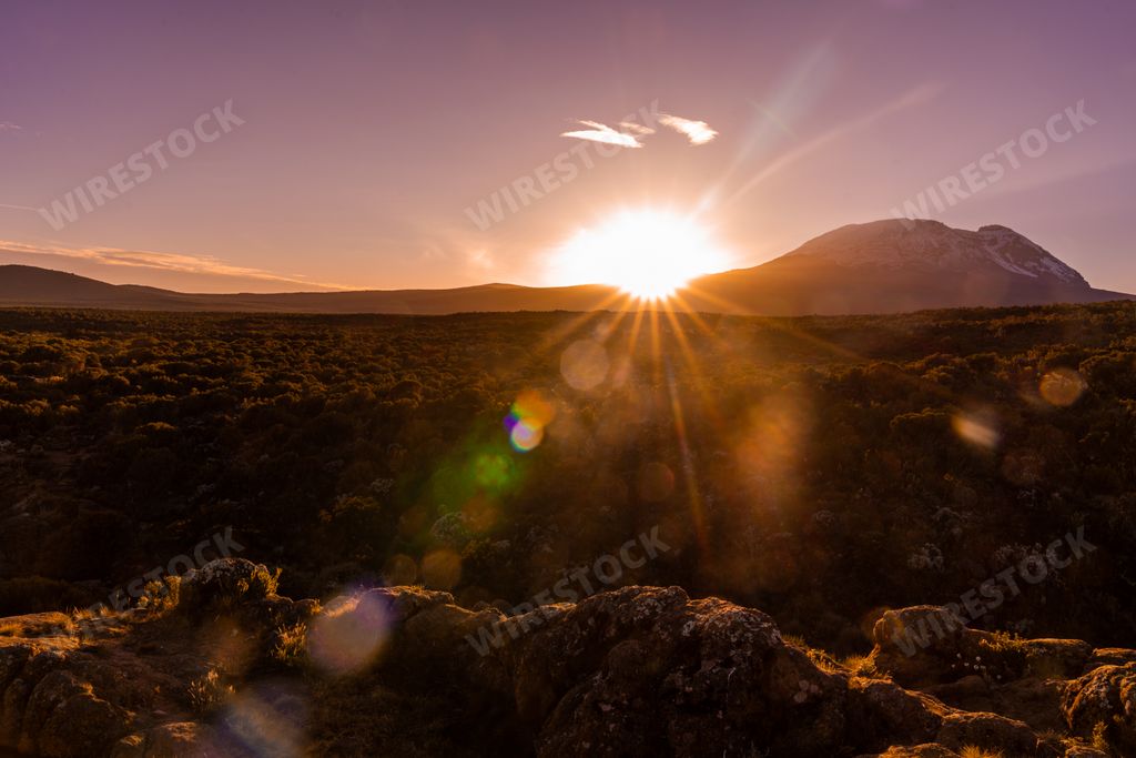 The landscape view of Tanzania during sunset