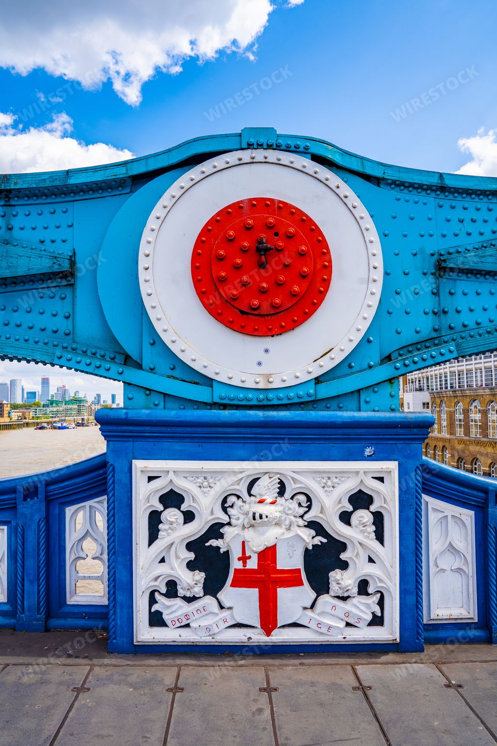 A vertical closeup shot of the famous Tower Bridge, the symbol of England in the UK