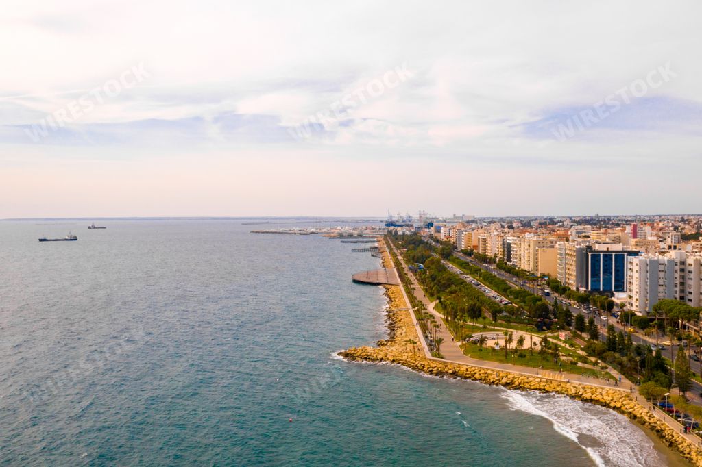 An aerial shot of Limassol Cyprus Panoramic City Resort
