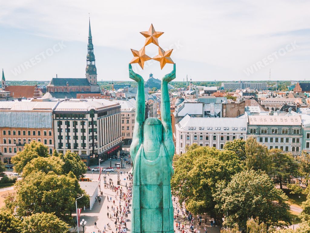 The Statue of Liberty Milda in Riga, Latvia
