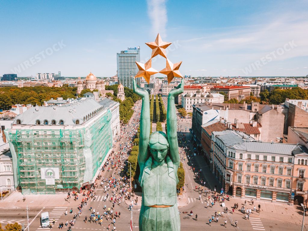 The Statue of Liberty Milda in Riga, Latvia