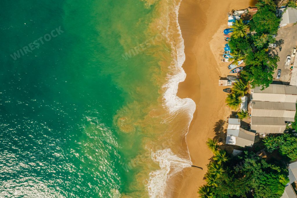 An aerial view of the tropical Barbados island