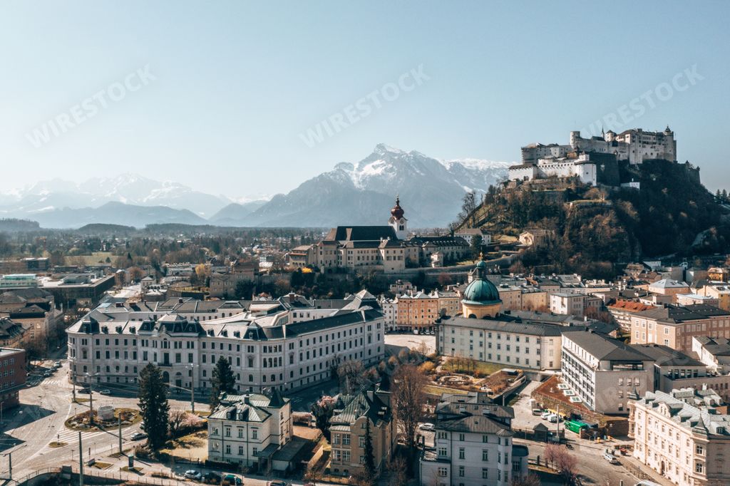 The Hohensalzburg fortress on the Festungsberg hill in  Salzburg, Austria