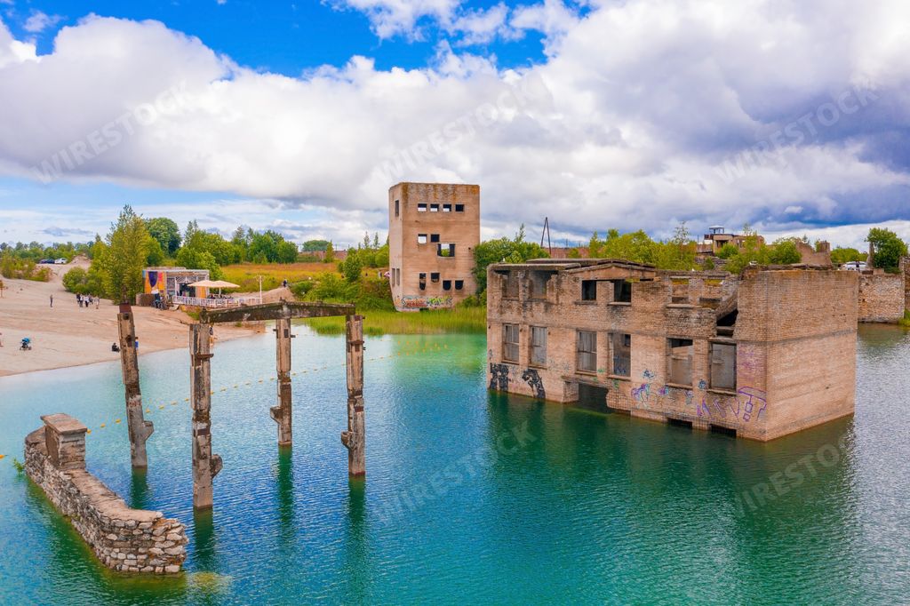 The Rummu Quarry in Rummu, Estonia