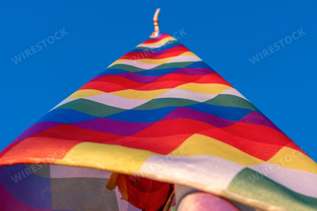 The Wiphala, square emblem, flag to represent some native peoples of the Andes, Peru, Bolivia, Ecuador, Argentina, Chile, and Colombia