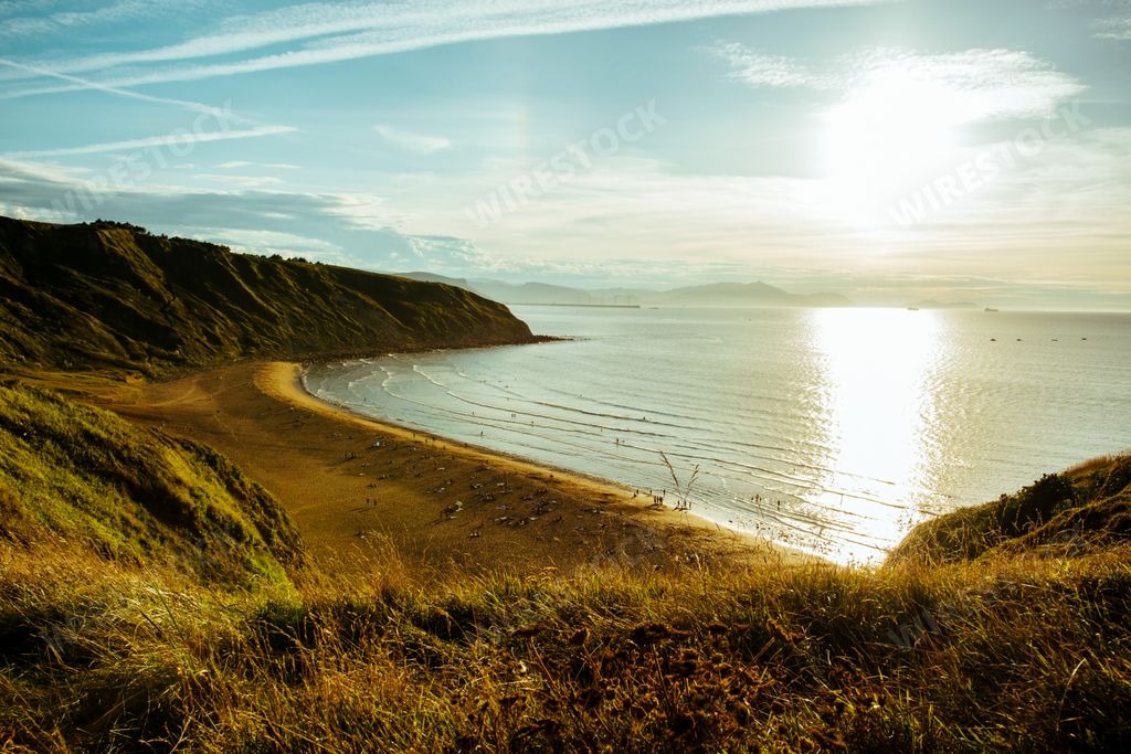 AN amazing shot of a beautiful coastline in  Basque Country, Spain