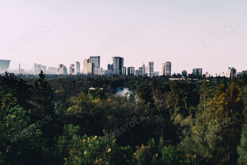 An aerial shot of Chapultepec Forest, Mexico