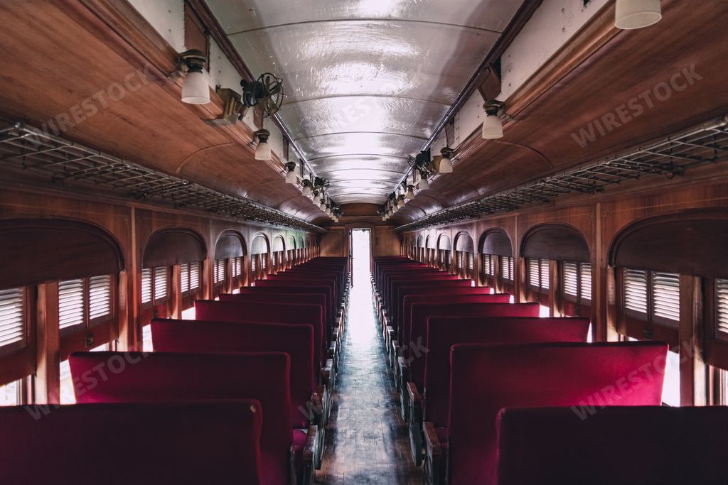 The interior side of a train in Puebla Mexico