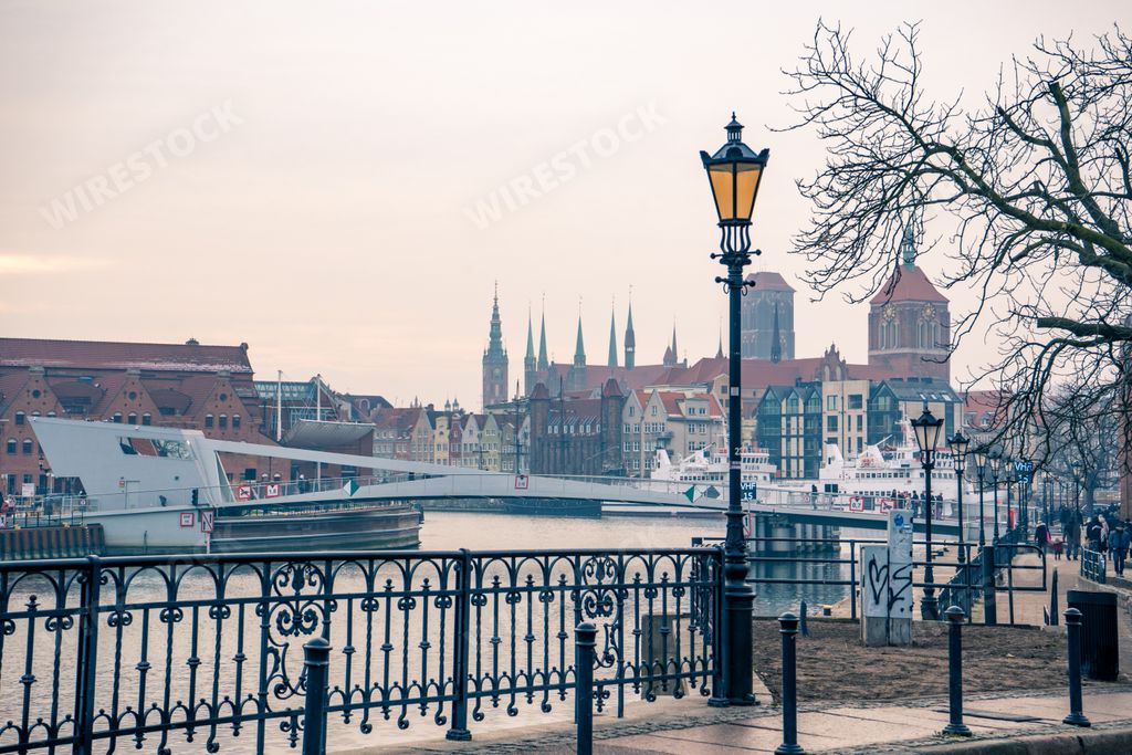 A scenic view of the St. Mary's church in Gdansk, Poland