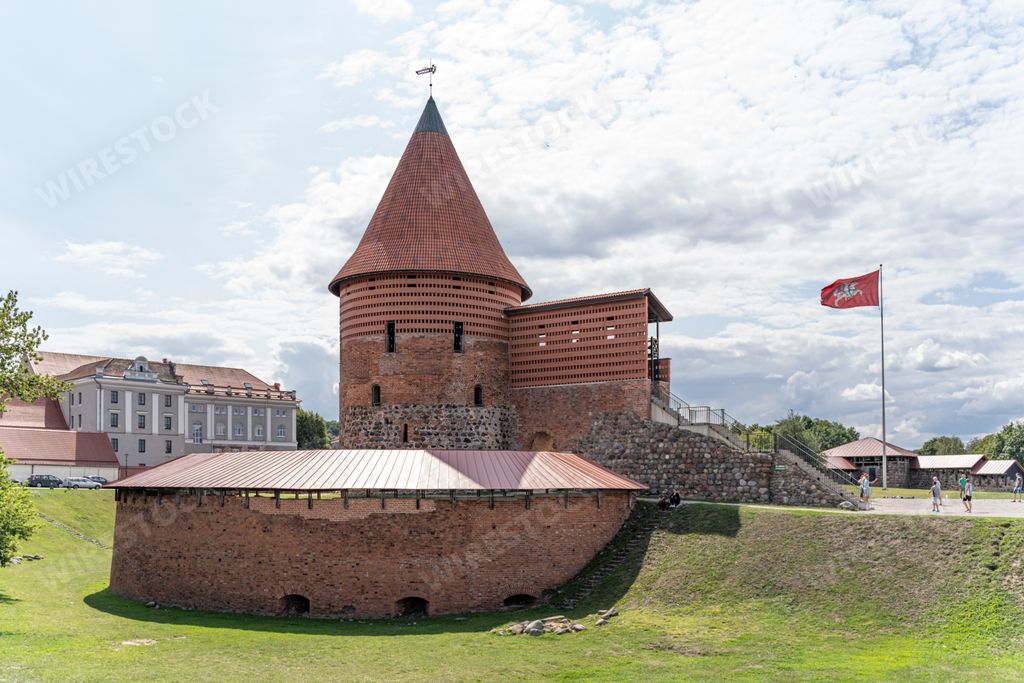 A vertical of the beautiful medieval Kaunas Castle in Kaunas, Lithuania