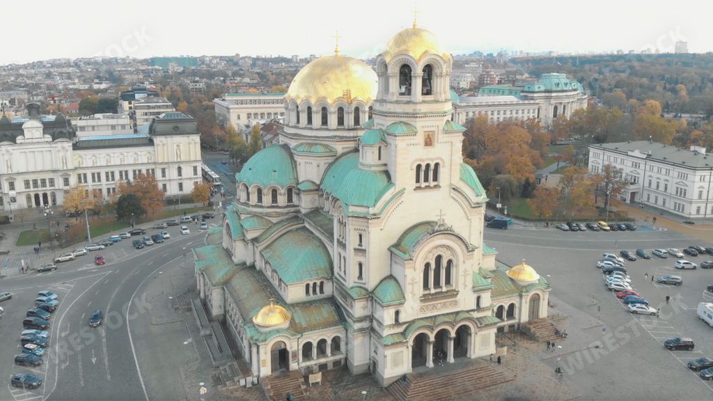 A beautiful view of the St. Alexander Nevsky Cathedral in Sofia, Bulgaria