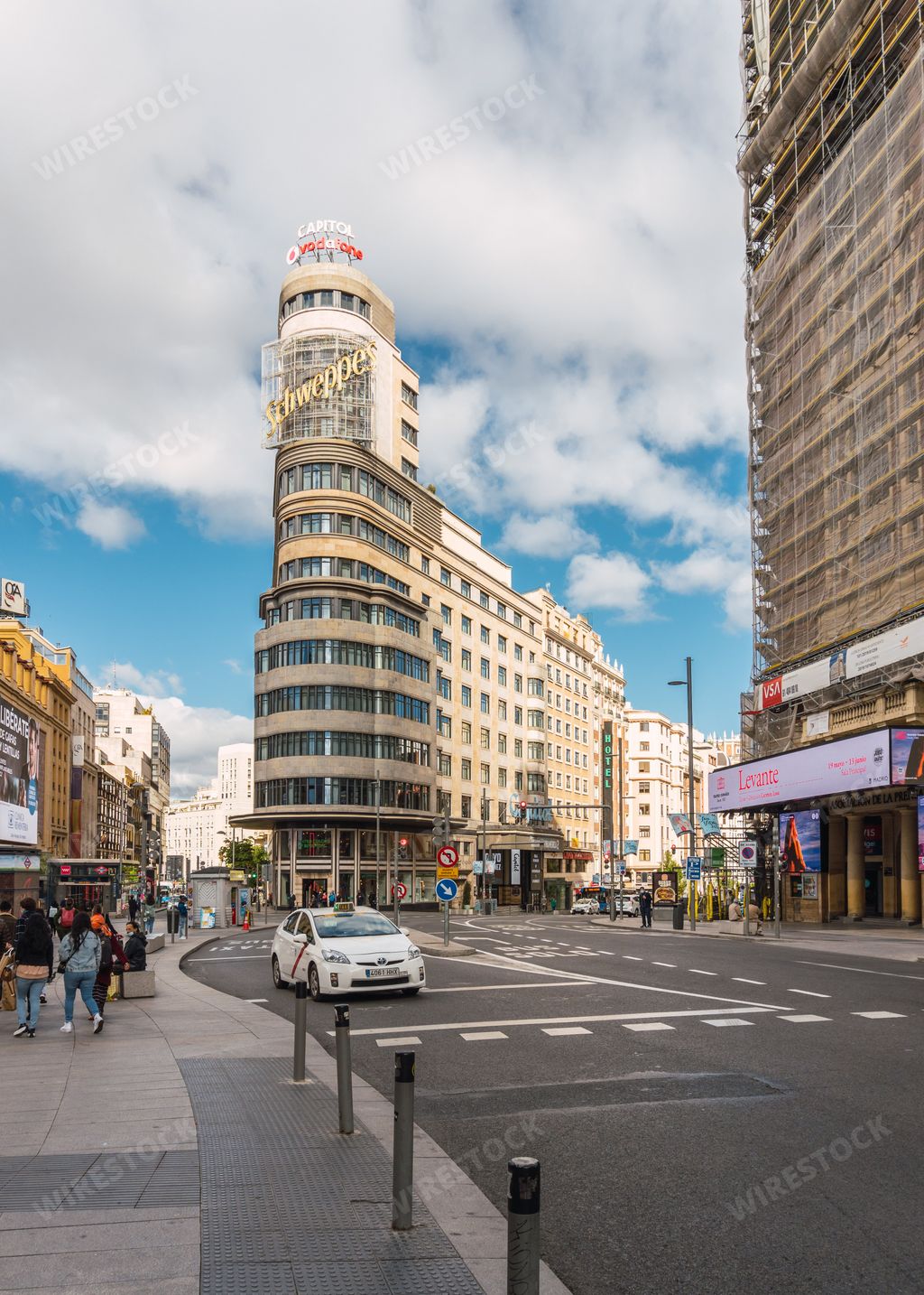 Emblematic Capitol building in Gran Via in Madrid, Spain
