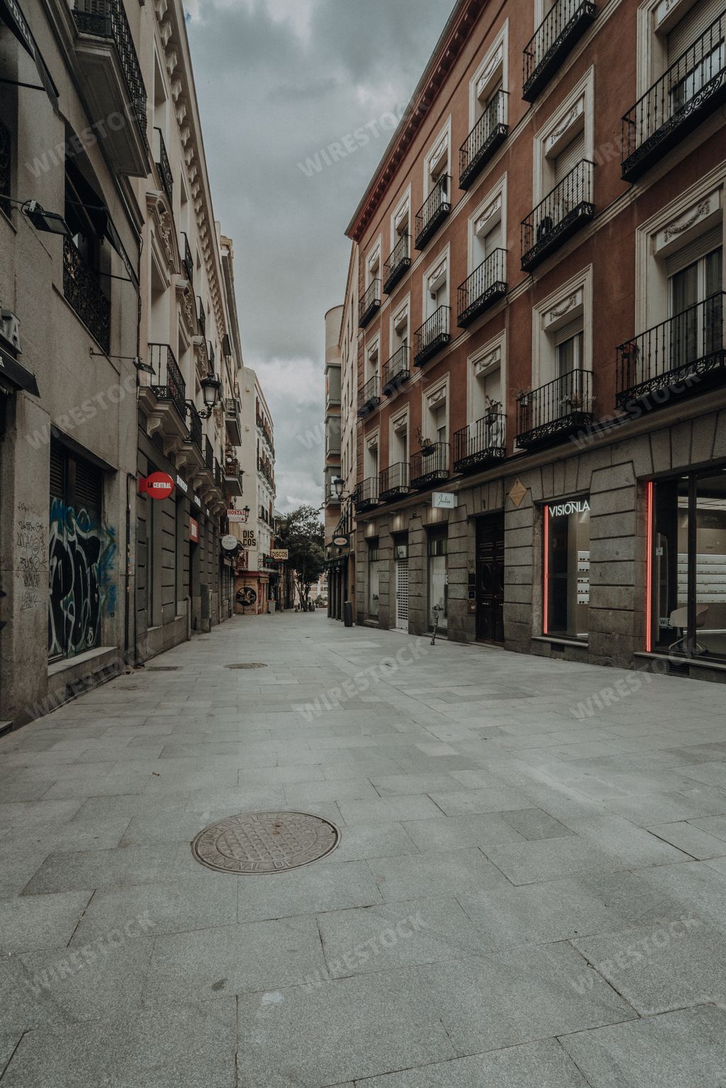Empty and isolated street during Covid 19 pandemic. Confinamiento.