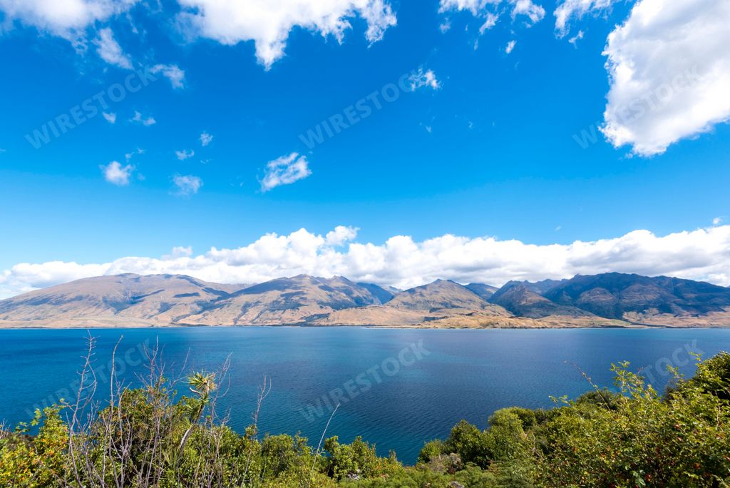 A scenic shot of Lake Wanaka in Wanaka, Otago, South Island, New Zealand