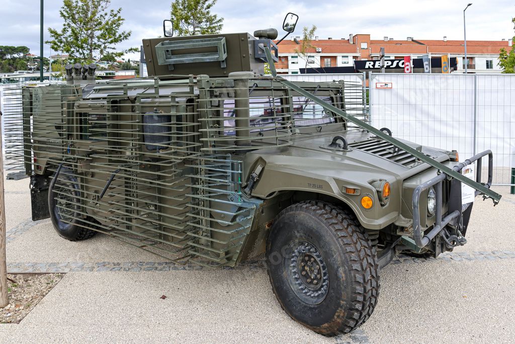 A high mobility multipurpose wheeled armored military vehicle (HMMWV)