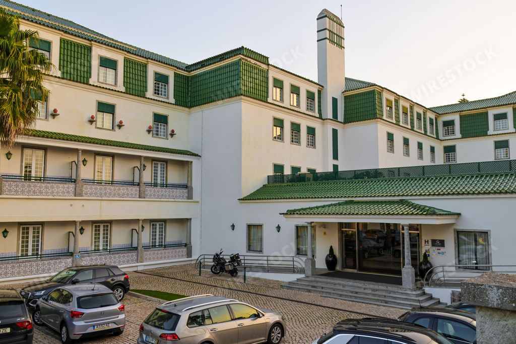 The main entrance of the Hotel Vila Gale in the village of Ericeira, Portugal