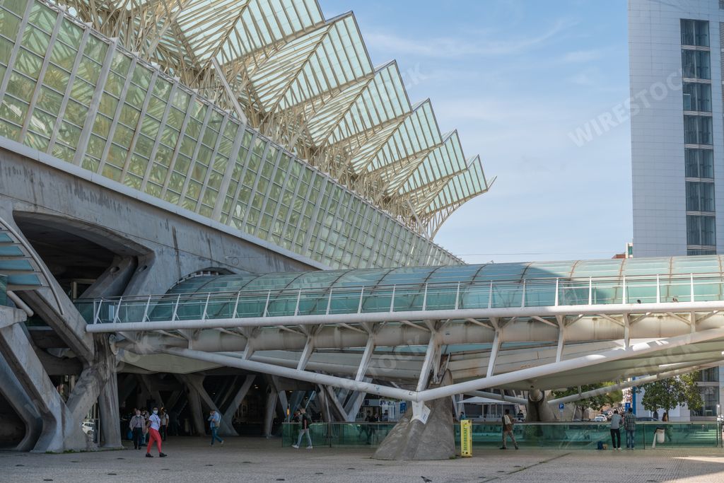A view of the Gare do Oriente CP Comboios de Portugal station in Parque das Nacoes