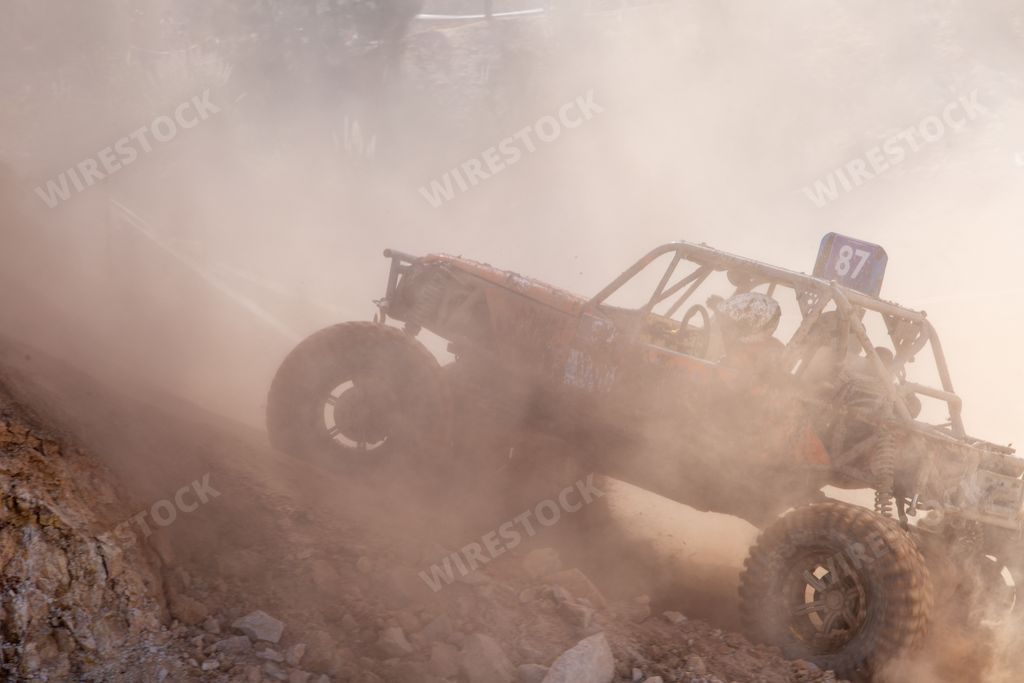 An Off-road racing car covered with mud during National All Terrain Championship Portugal 2017