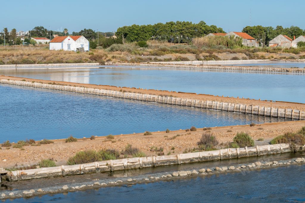 A scenic view of the Salinas of Samouco in Portugal