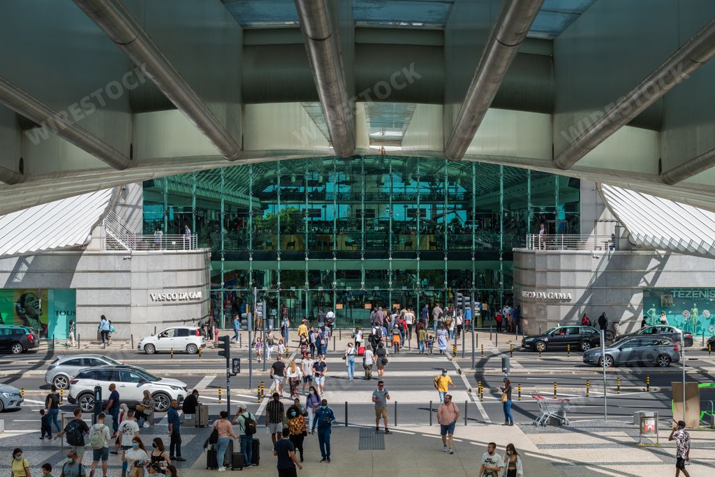 A view from Gare do Oriente towards the Vasco da Gama shopping center in Parque das Nacoes