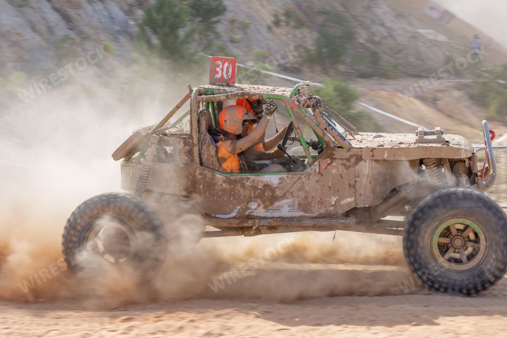 An off-road racing car covered with mud during National All Terrain Championship Portugal 2017