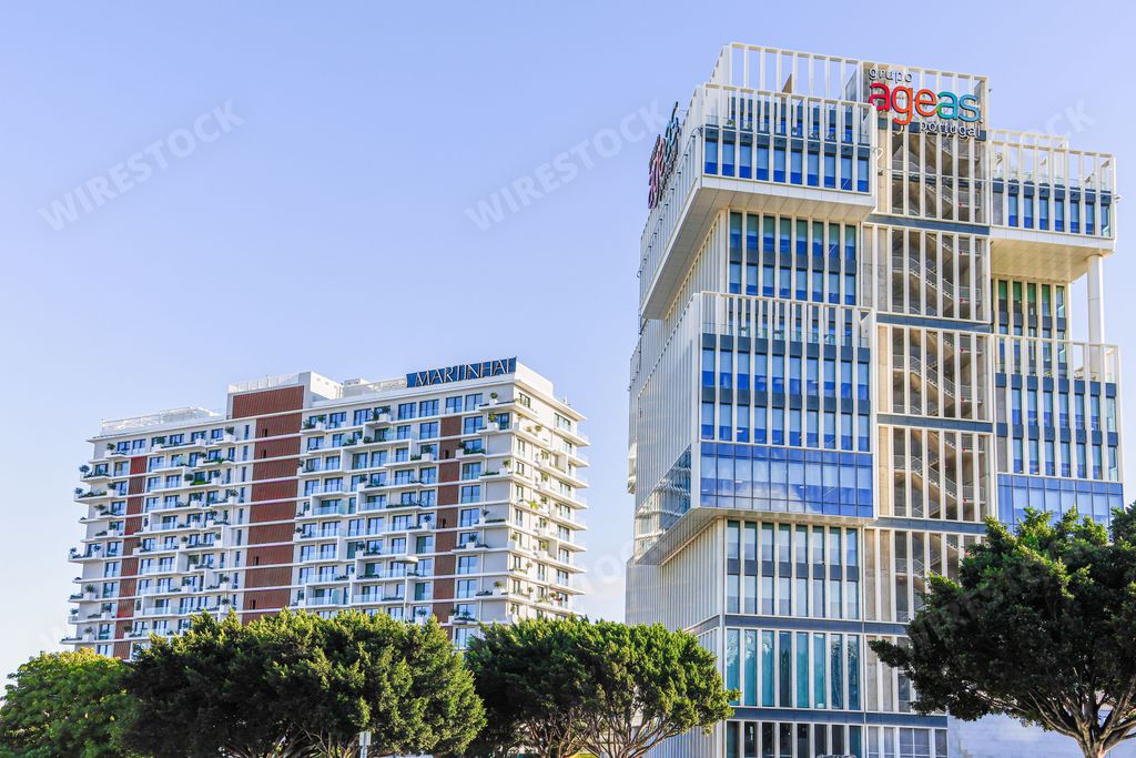 The modern architecture of the company building Ageas insurance in Lisbon, Portugal