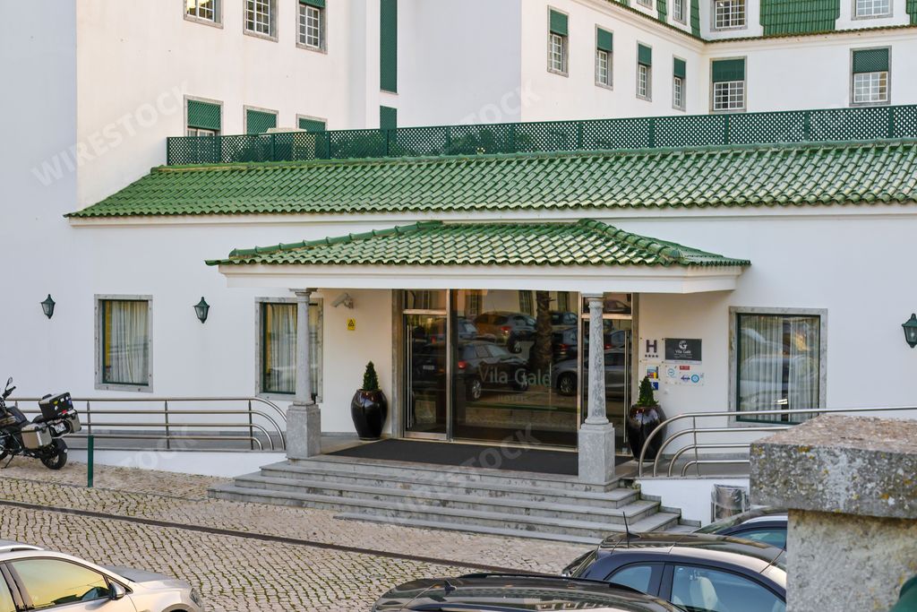 The main entrance of the Hotel Vila Gale in the village of Ericeira, Portugal