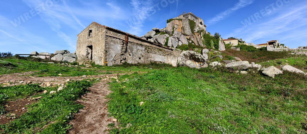 The landscape near the old ruins of the Sanctuary of Peninha in Sintra, Portugal