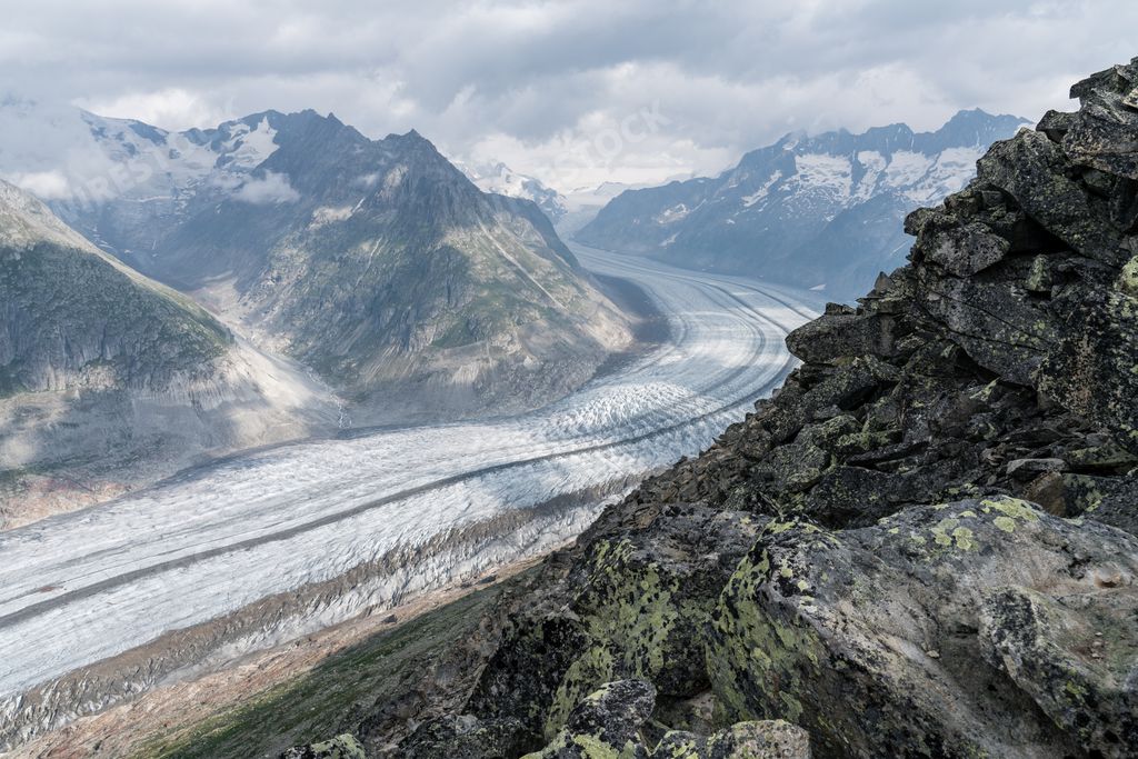 A view of road in Aletsch Glacier in Valais