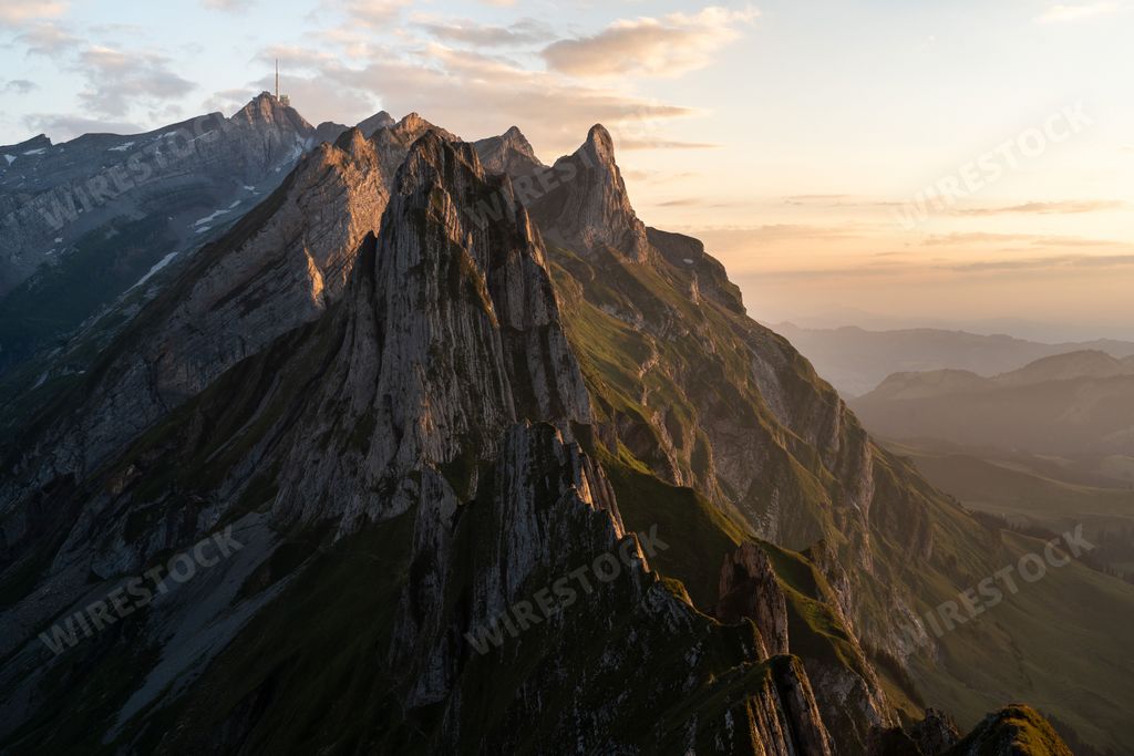 A breathtaking view of the Alpstein massif with the Santis summit