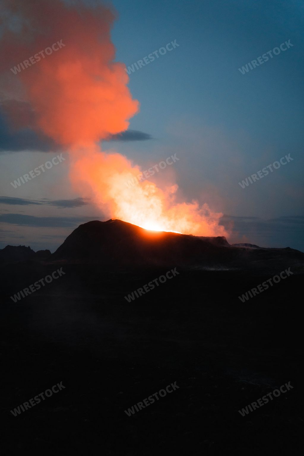 Photo of active Vulcano In Iceland
