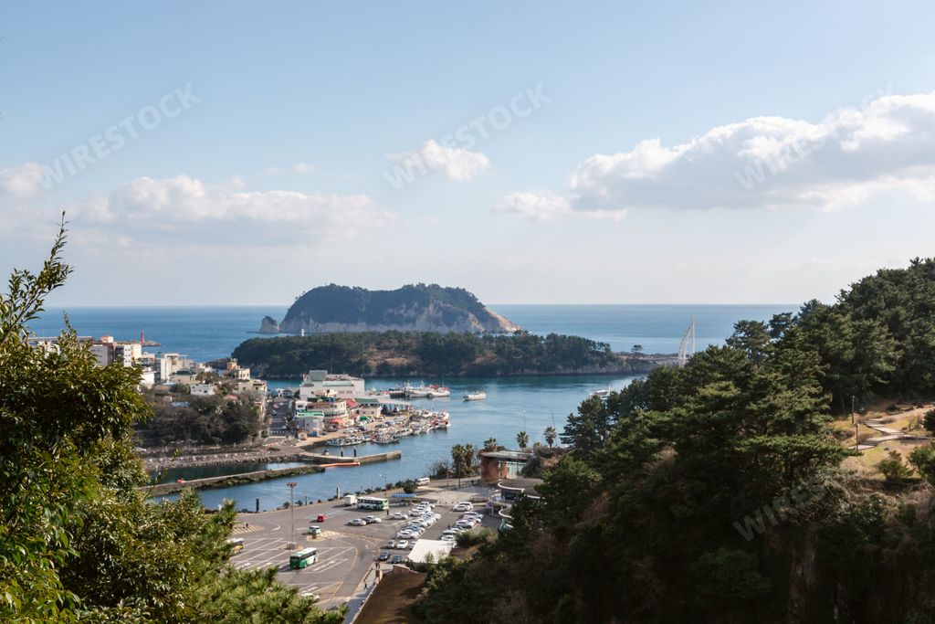 A view from the Sunrise Peak (Seongsan Ilchulbong) volcano of the Jeju Island, South Korea