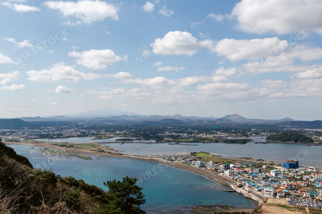 A view from the Sunrise Peak (Seongsan Ilchulbong) volcano of the Jeju Island, South Korea