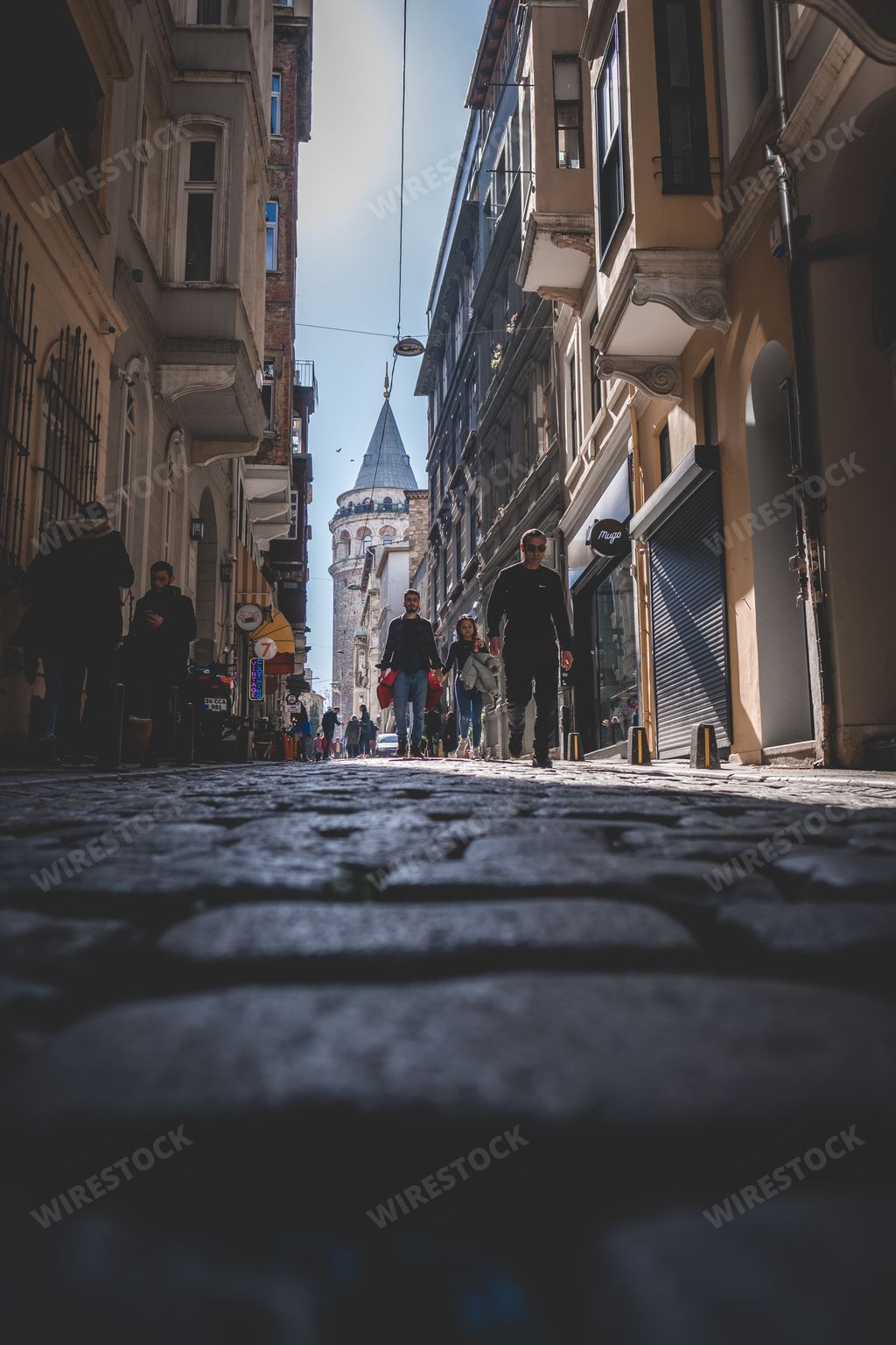 ISTANBUL, TURKEY - MAY 5, 2020: Galata tower is a famous landmark in the European side of Istanbul. Quarantine time