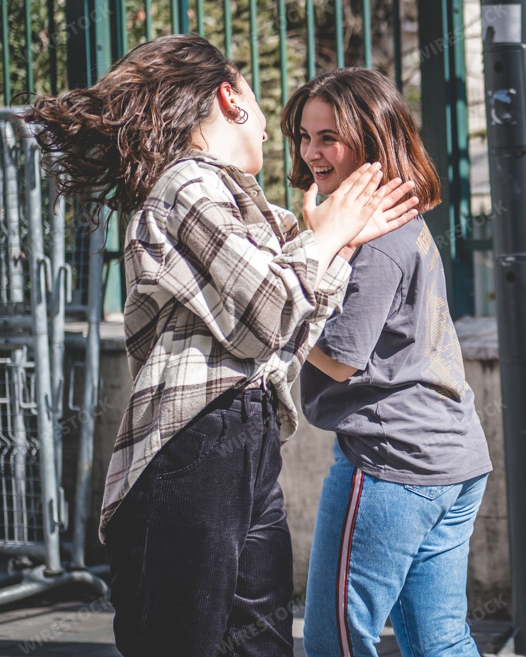 Turkey, Istanbul - Jul 15, 2020 : Beautiful young girls are dancing in the street. Lifestyle. Summer.