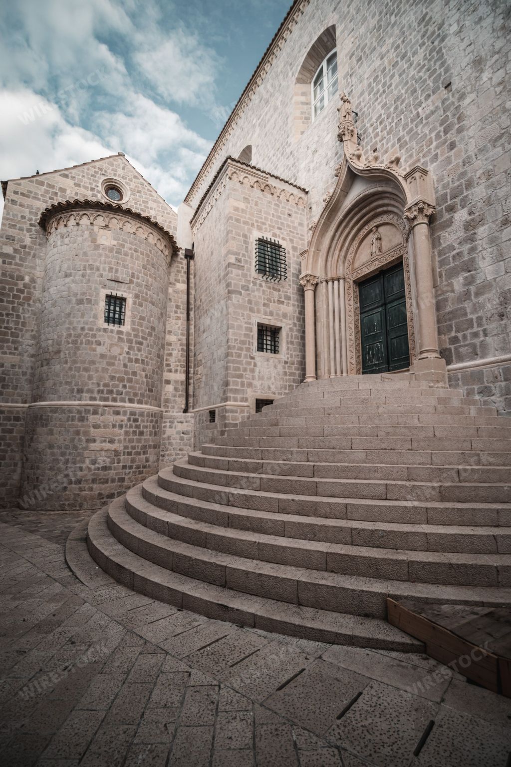A vertical shot of Dominican Monastery in a medieval town in Dubrovnik, Croatia